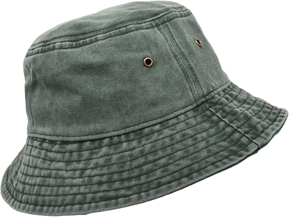 Eimer Hut Breite Krempe Washed Denim Baumwolle Outdoor Sonnenhut Flat Top Cap zum Angeln Wandern Strandsport