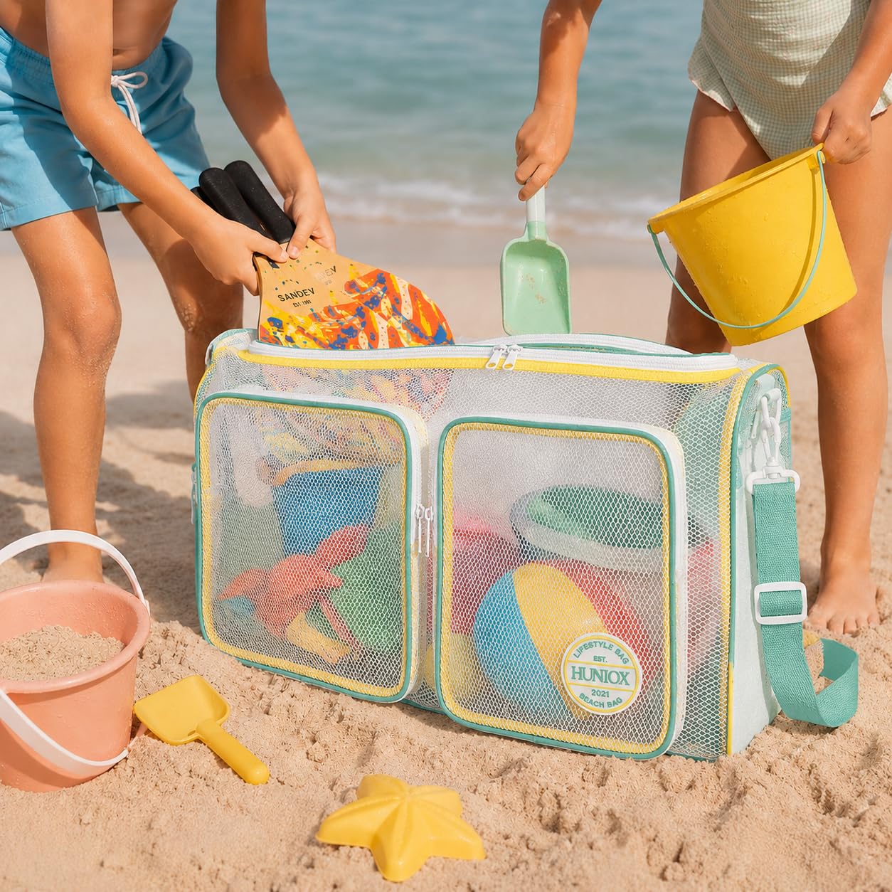 Bolsa Playa XXL Familiar Beach Bag - Bolso Playa Grande XXL Familiar - Bolsa de Playa Grande XXL Familiar con Cremallera