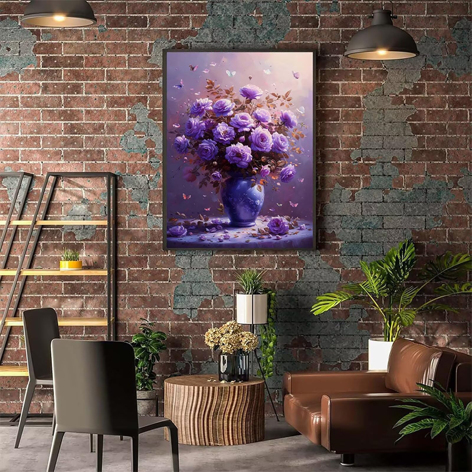 5D Diament Malarstwo Kwiat Numer Numeru Dorosły, Diament Malarstwo Dorosły Motyl, DIY Hobby Kreatywny zestaw do haftu dla dorosłych, Zestaw do haftu krzyżykowego, Boże Narodzenie Dekoracja Prezent 90