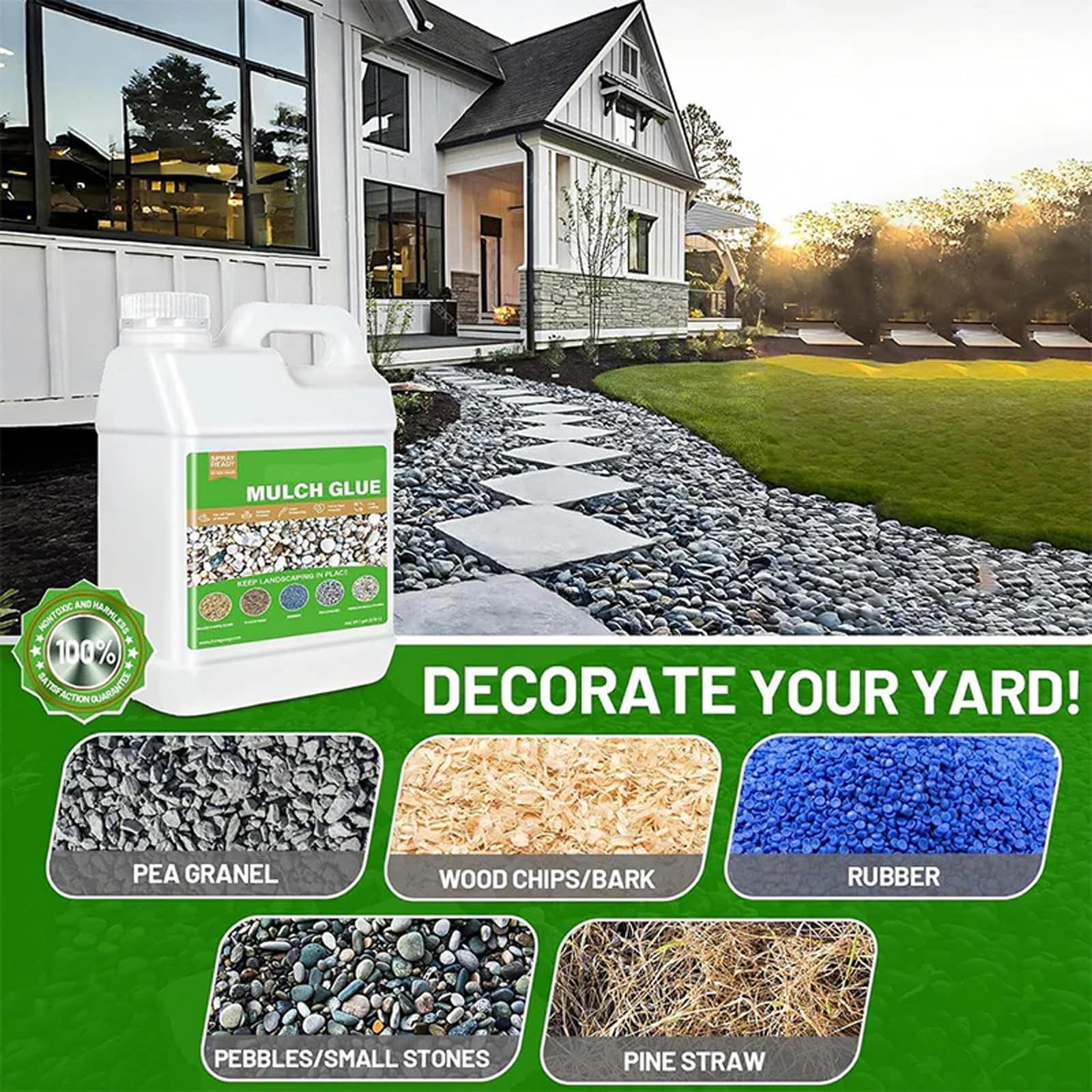 Fast-drying Mulch Adhesive 1000ml Mulch Glue Teexpert -1 Gallon For ...
