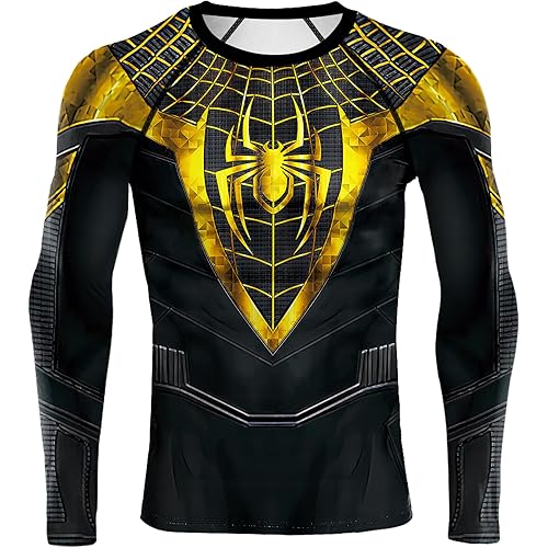 Men's Compression Shirt 3D Print Long Sleeve Workout Shirts Athletic Fitness Gym Top for Men