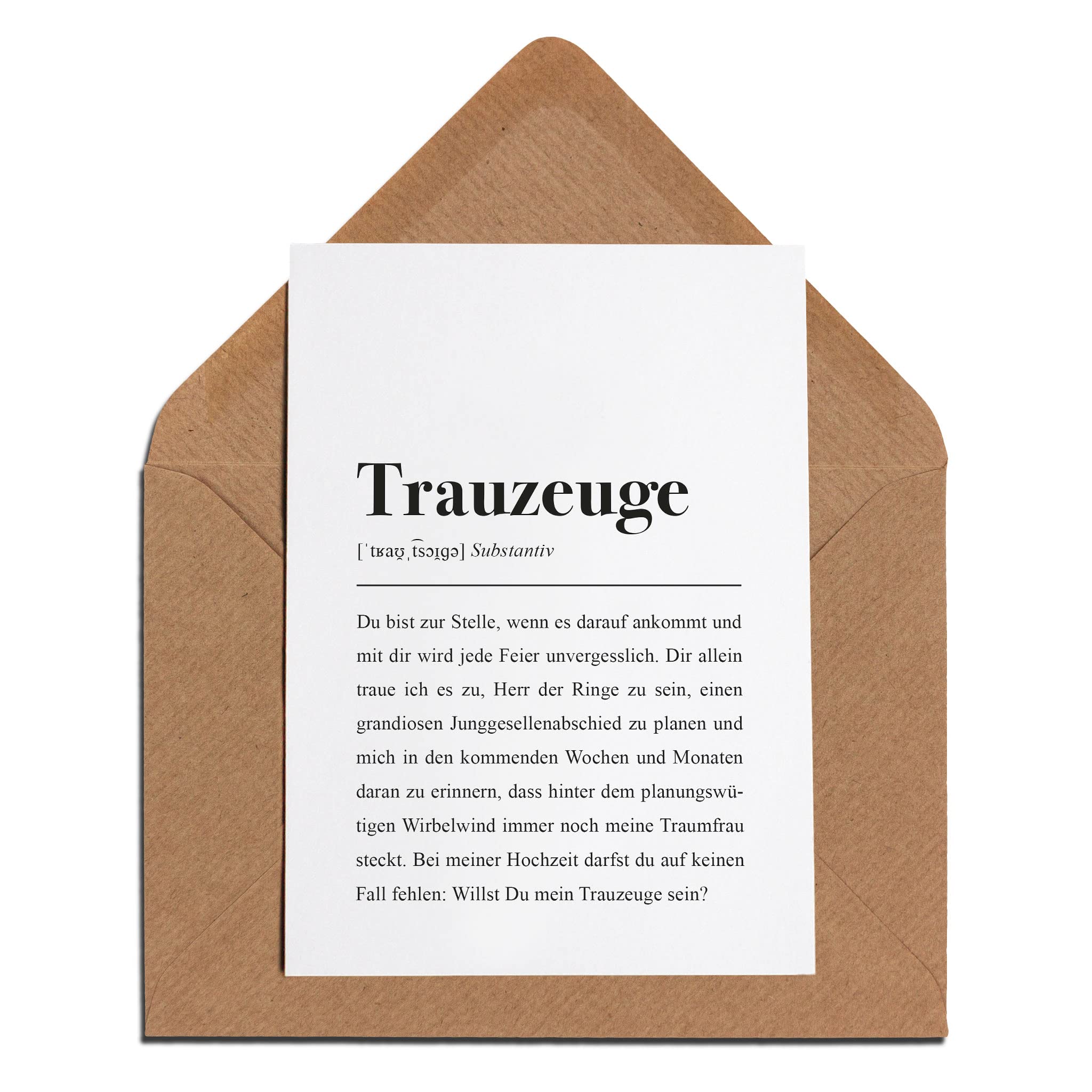 Trauzeuge Karte mit Umschlag – Trauzeuge Definition