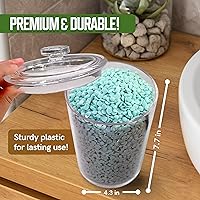 Vista 2 de Skywin Tarros pequeños de plástico para lavandería con tapa de 4.3 x 4.3 x 7.7 pulgadas, tarro de detergente para lavandería, recipiente