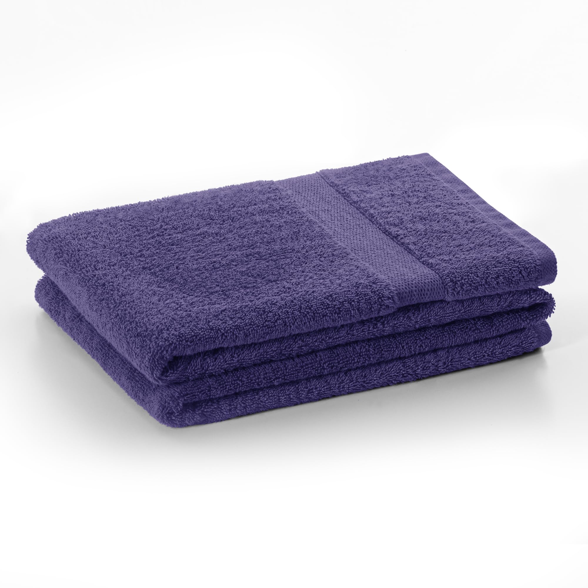 DecoKing Juego de 10 Toallas de algodón de Calidad de 525 g/m², 4 Toallas de 30 x 50 cm, 4 Toallas de Mano de 50 x 100 cm y 2 Toallas de baño de 70 x 140 cm, Color Morado y Absorbente