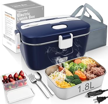 COZYEXPERT 100W Electric Lunch Box Food Heated 12V 24V 110V Fast Food Warmer Heater for Car/Truck/Home Portable Food Heating
