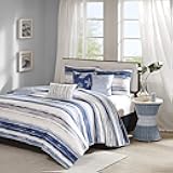 Quilt Set Cottage Coastal Design, 6 Piece Set - All Season, Coverlet Bedspread Lightweight Bedding Layer, Shams, Toss Pillows, Full/Queen(90