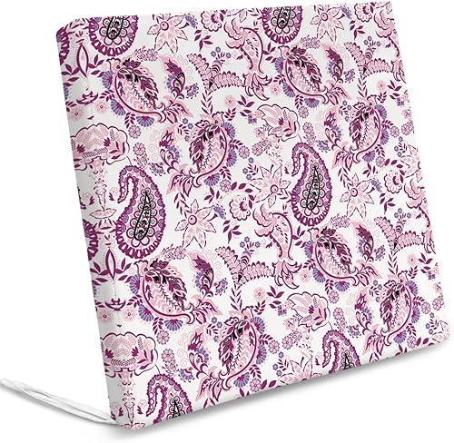 Paquete de 4 fundas de cojín extraíbles para silla, impermeables, estampado de cachemira morada, patrón de flores étnicas bohemias, fundas