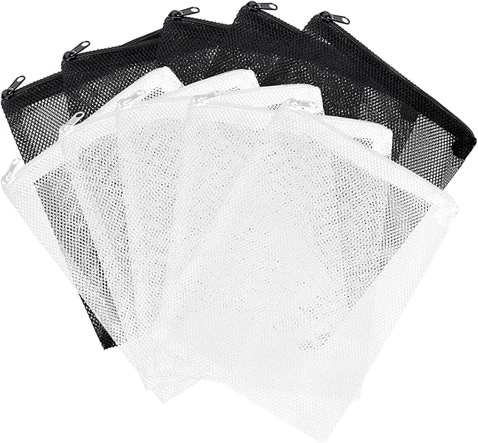10PCS Aquarium Filter Bags Fish Tank Media Mesh Filter Bag With Zippe Reusable High Flow Nylon