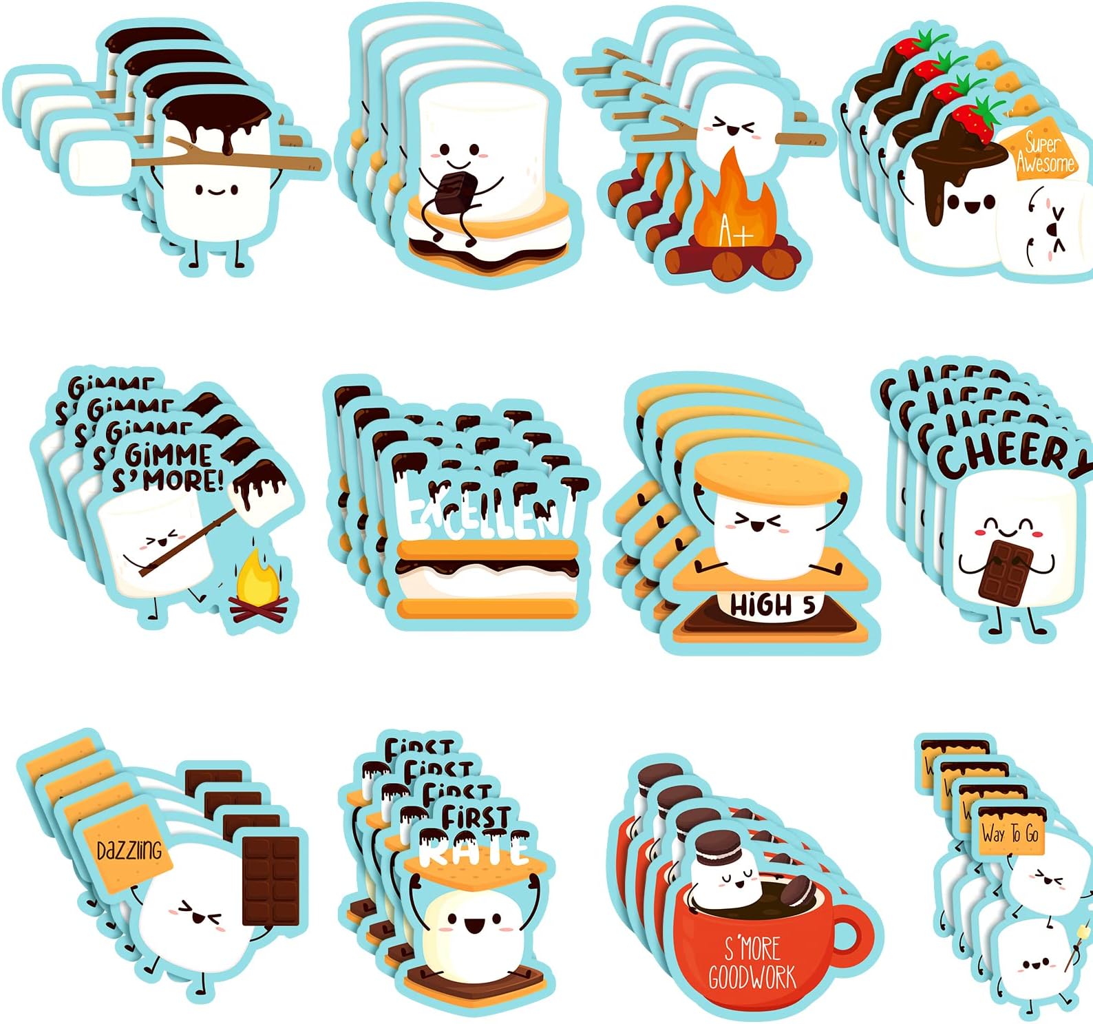 Jetec 300 Pcs Scratch and Sniff Sticker for Kids Smelly Scented Motivational Stickers Reward Teacher Incentive Positive Decorations for Student Classroom Chart School Supplies