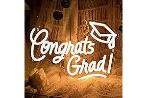 Warm White Congrats Grad Light Up Neon Sign