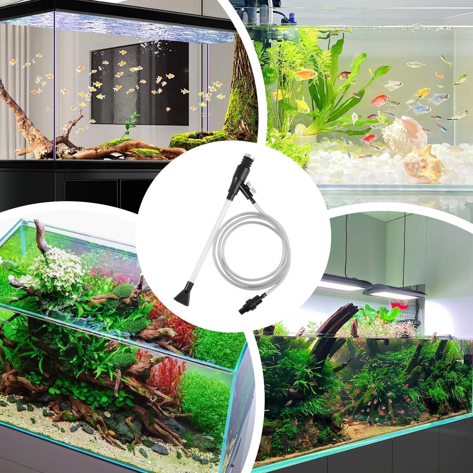 Generisch Bodengrundreiniger Für Aquarium - Manueller Siphon Wasserwechsler,Kies- und Wassersiphon zur Aquarienreinigung | für Reptilien, Garnelen, Kampffisch, das Zuhause, die Wohnung, das Büro und