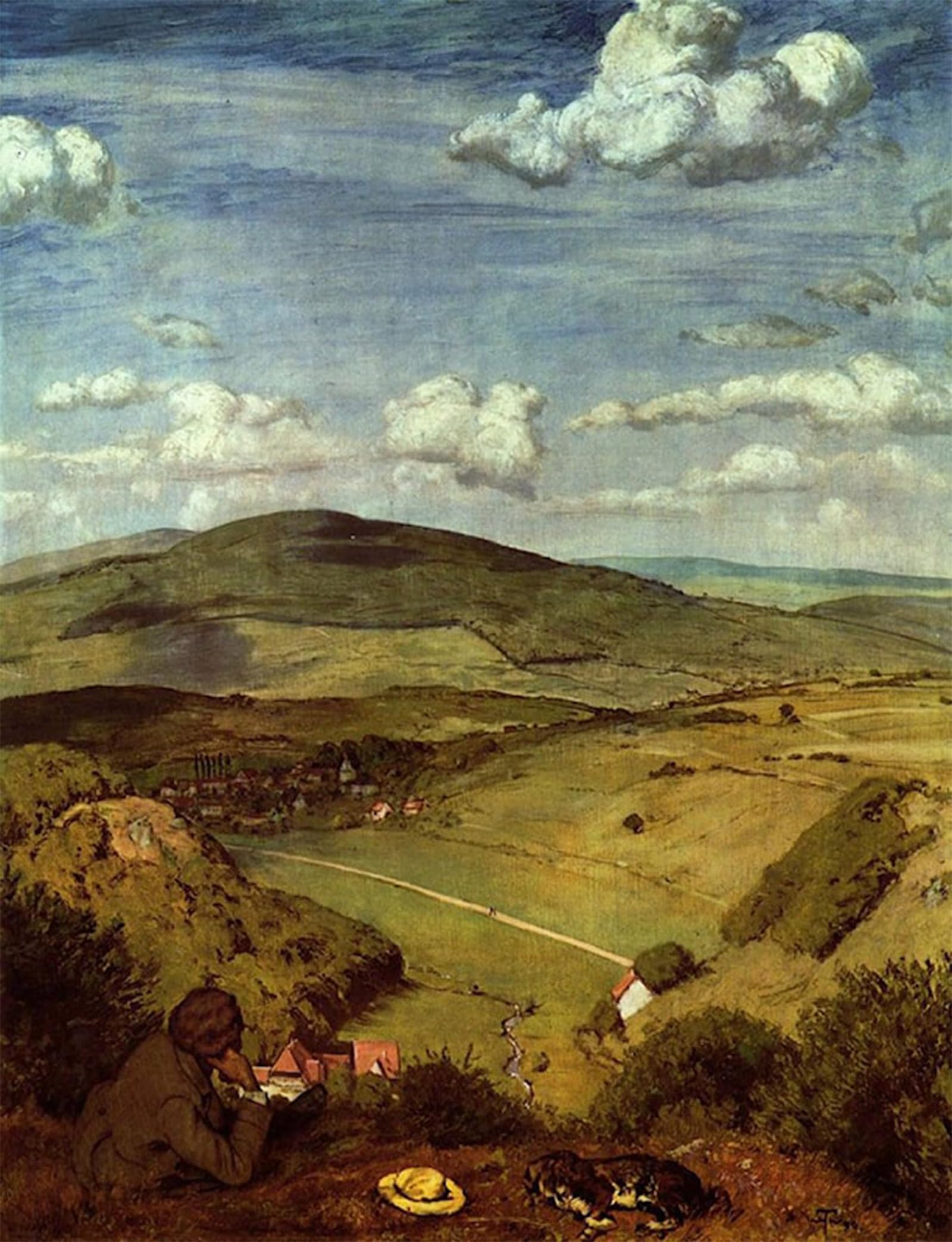 POSTERIIk Vintage Classic Picture Landscape Artwork Taunus Paesaggio Hans Thoma Portrait Canvas Painting for Office Home Decor 60x90cm