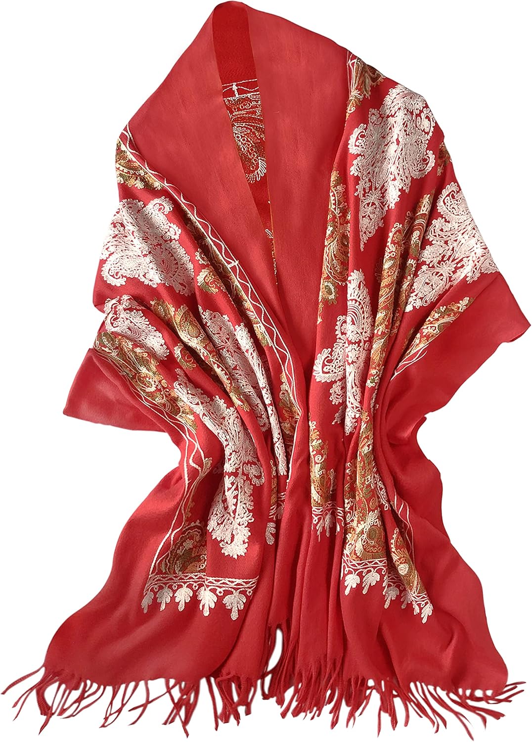 Urban CoCo Women's Embroidered Tassel Long Shawl Oversize Scarf Wraps for Women - Image 2