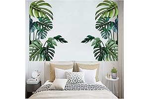 Big Green Leaf Wall Stickers: Tropical Oasis for Your Walls