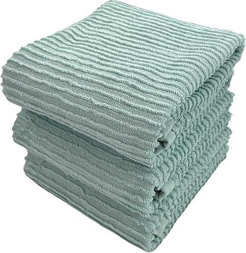 Miniatura 116 de Toallas de cocina verde salvia: 100% algodón paño de limpieza suave secado absorbente textura Terry Loop, juego de 3 multiusos para uso diario Negro