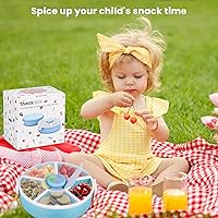 Vista 7 de Snack Rotator Container Reusable Snack Box with 5 Compartment Dispenser and Lid, Color Matching Opening Lid, BPA and PVC Free, for Home, School