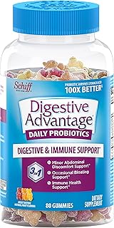 Digestive Advantage Probiotic Gummies For Digestive Health, Daily Probiotics For Women & Men, Support For Occasional Bloating, Minor Abdominal Discomfort & Gut Health, 80ct Natural Fruit Flavors