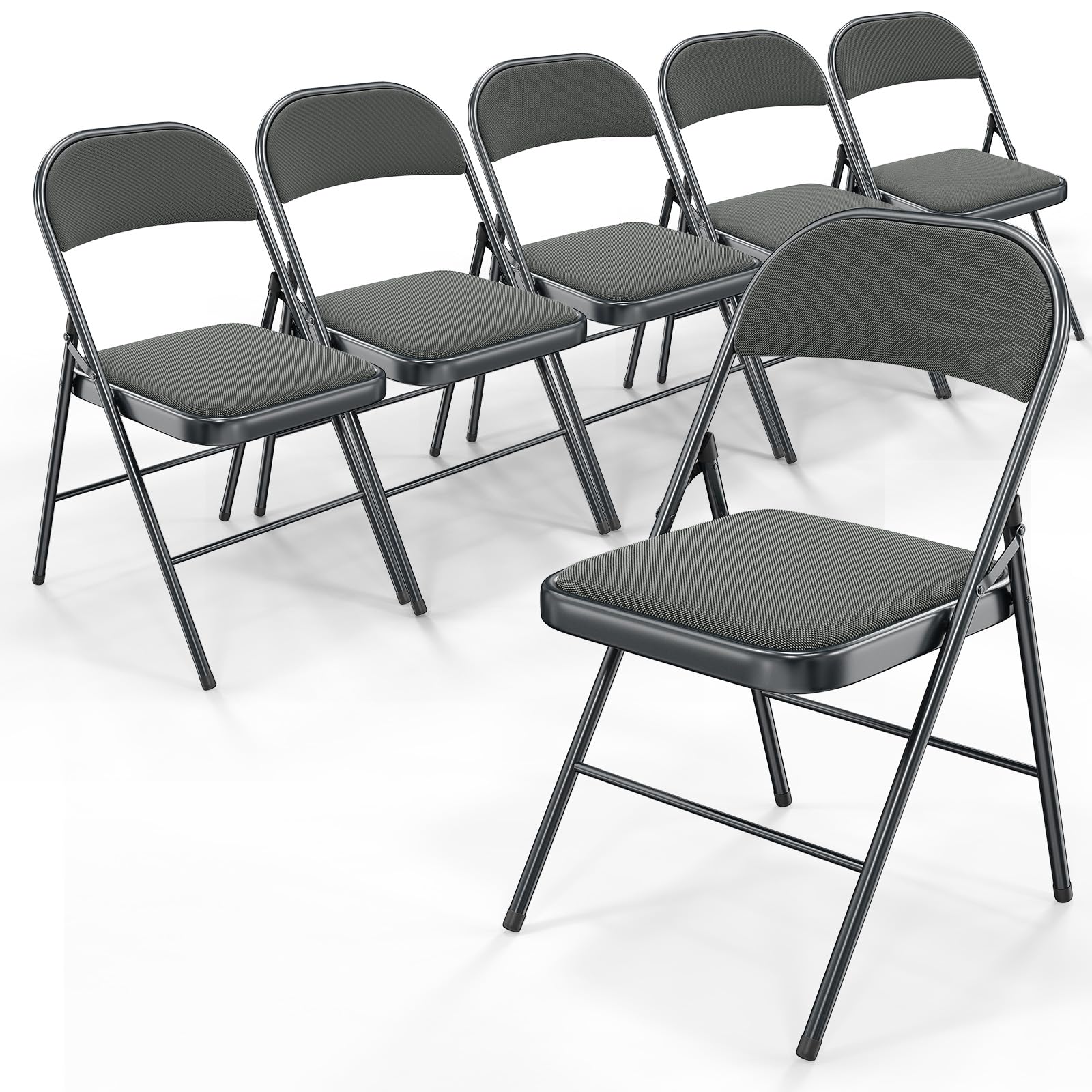 Amazon.com: VINGLI 6 Pack Gray Folding Chairs with Padded Seats