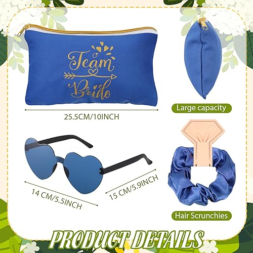 Miniatura 2 de Sweetude 27 piezas de regalo de propuesta de dama de honor, 1 bolsa de novia, 8 bolsas de novia de equipo, 9 coleteros de novia, 9 lazos para el
