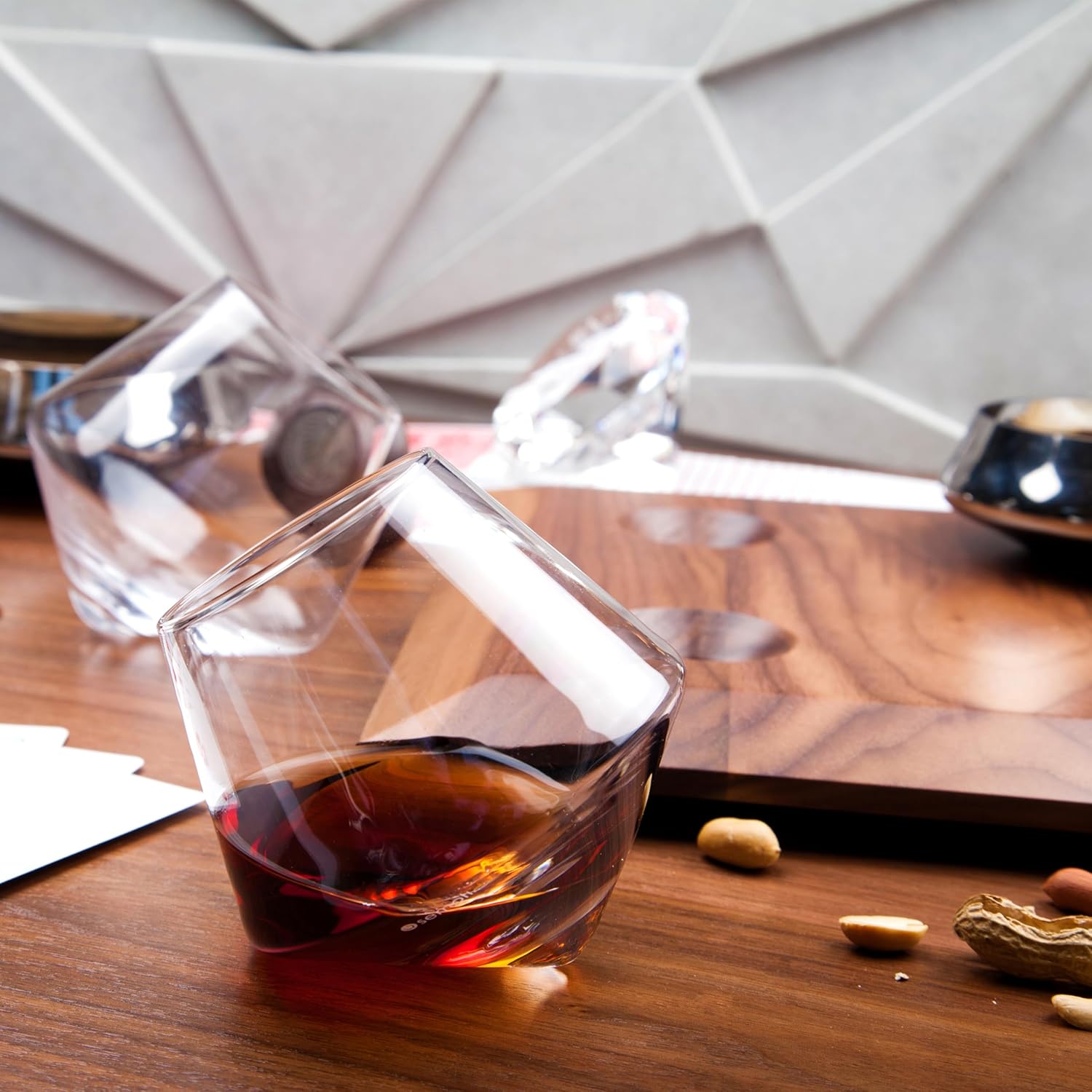 Sempli Cupa-Rocks Tumbler Glasses Set of 2 - Hand Blown Whiskey Glasses for Scotch, Bourbon & Brandy, Lead-Free Crystal, Swirling Aeration, Ultra Clear - 9.25 oz - Image 2