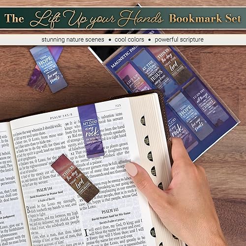 Miniatura 4 de Christian Art Gifts - Juego de 6 separadores de lectura magnéticos con versículos de la Biblia en inglés