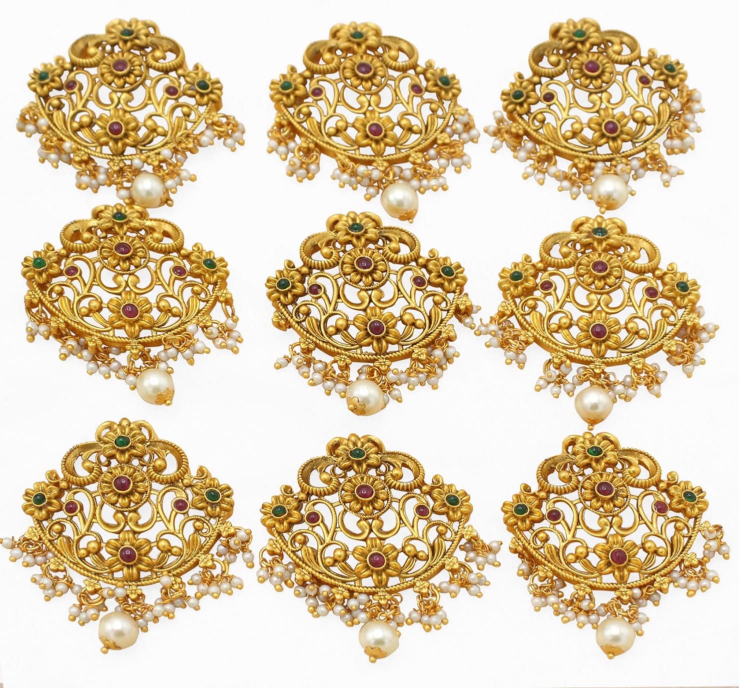 Jadai Billai for Women 9 Pcs, Southern Bling Hair Jewelery Choti Jadai Billai Indian Hair pin Hair Decoration,Hair Brooch with Hook Wedding Bridal Jewellery for Women