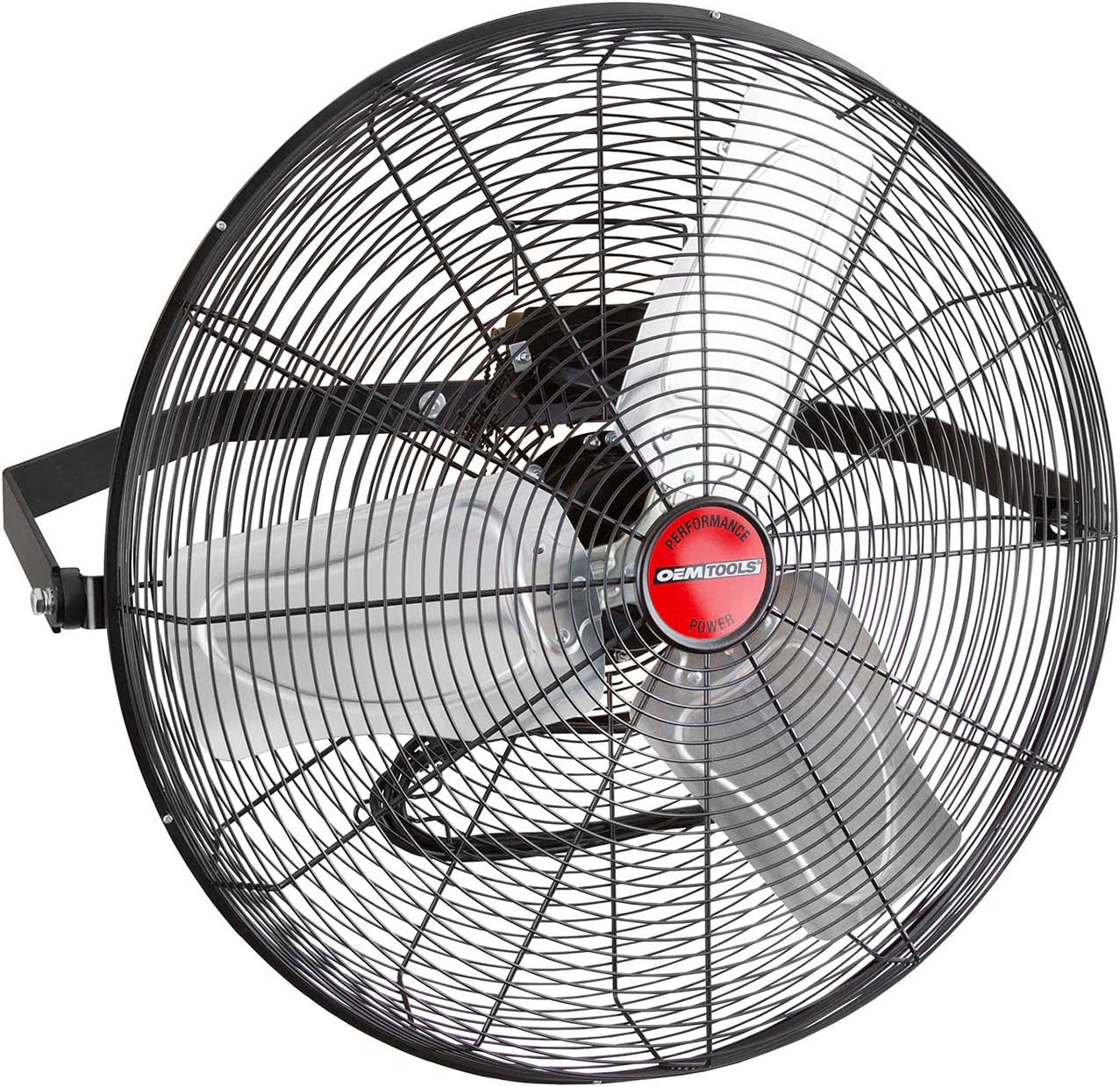 OEMTOOLS OEM24896 24 Inch Heavy Duty Workstation Wall Mount Fan, 7000 CFM Max. Greenhouse Fan, 360 Degree Rotating Outdoor Hanging Fans for Patios