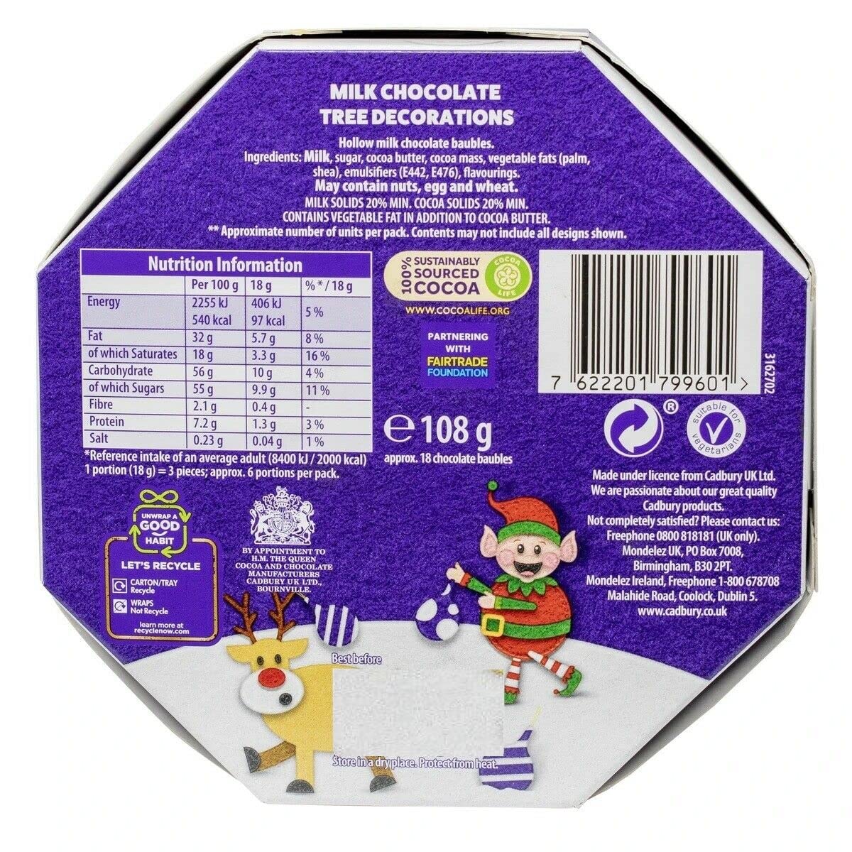 Cadbury Milk Chocolate Tree Decoration 108G