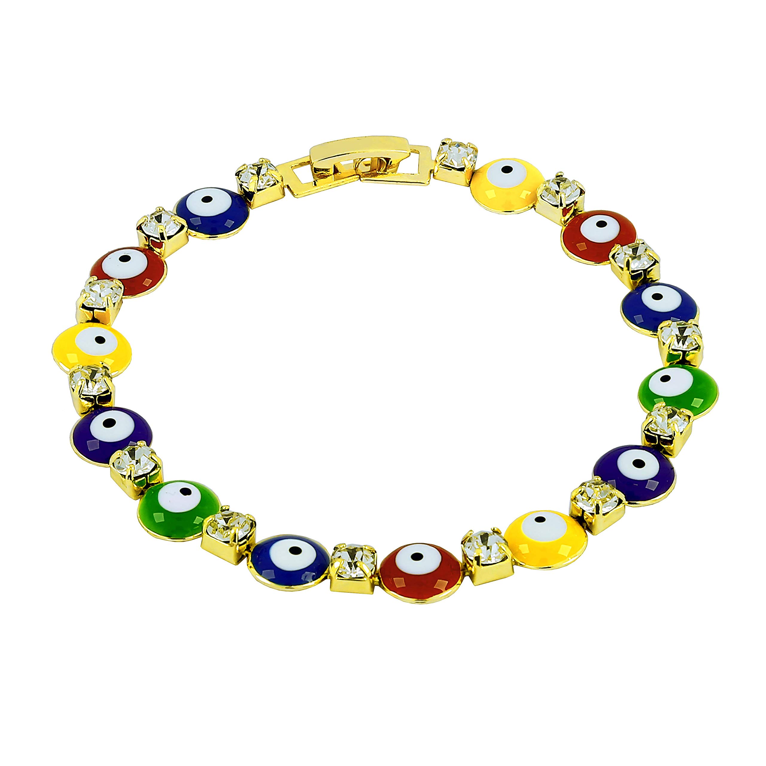 ZIVOM® Turkish Evil Eye Nazariya Multi Colour 18K Gold Bracelet For Women (B084TNJZMF) Amazon Price History, Amazon Price Tracker