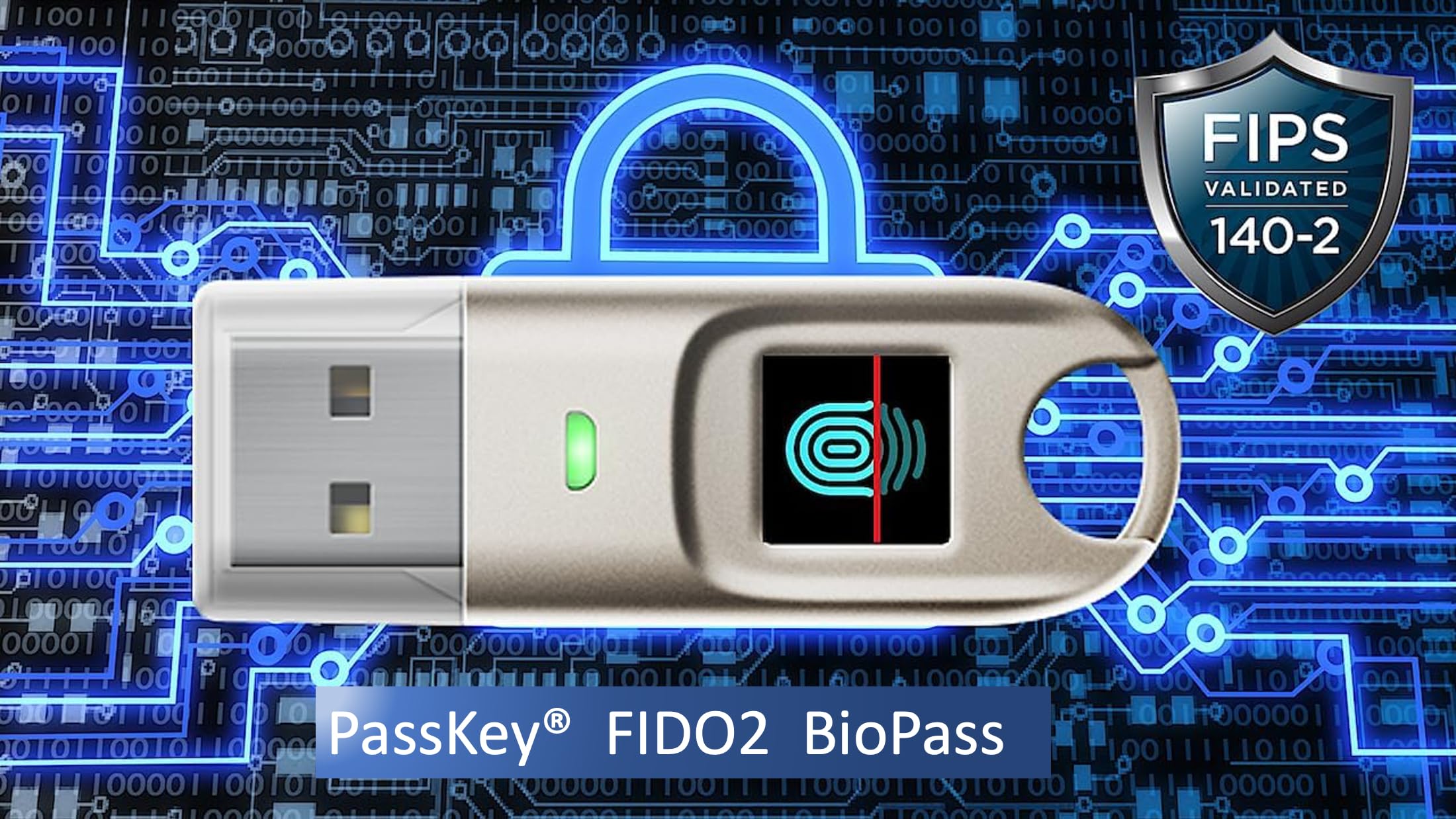 FIDO2 + U2F und digitales Zertifikat - USB A und C - Fingerabdruckprüfung - PassKey® FIDO2 BioPass - ChipNet ID - Spanisches Unternehmen mit persönlicher Unterstützung.