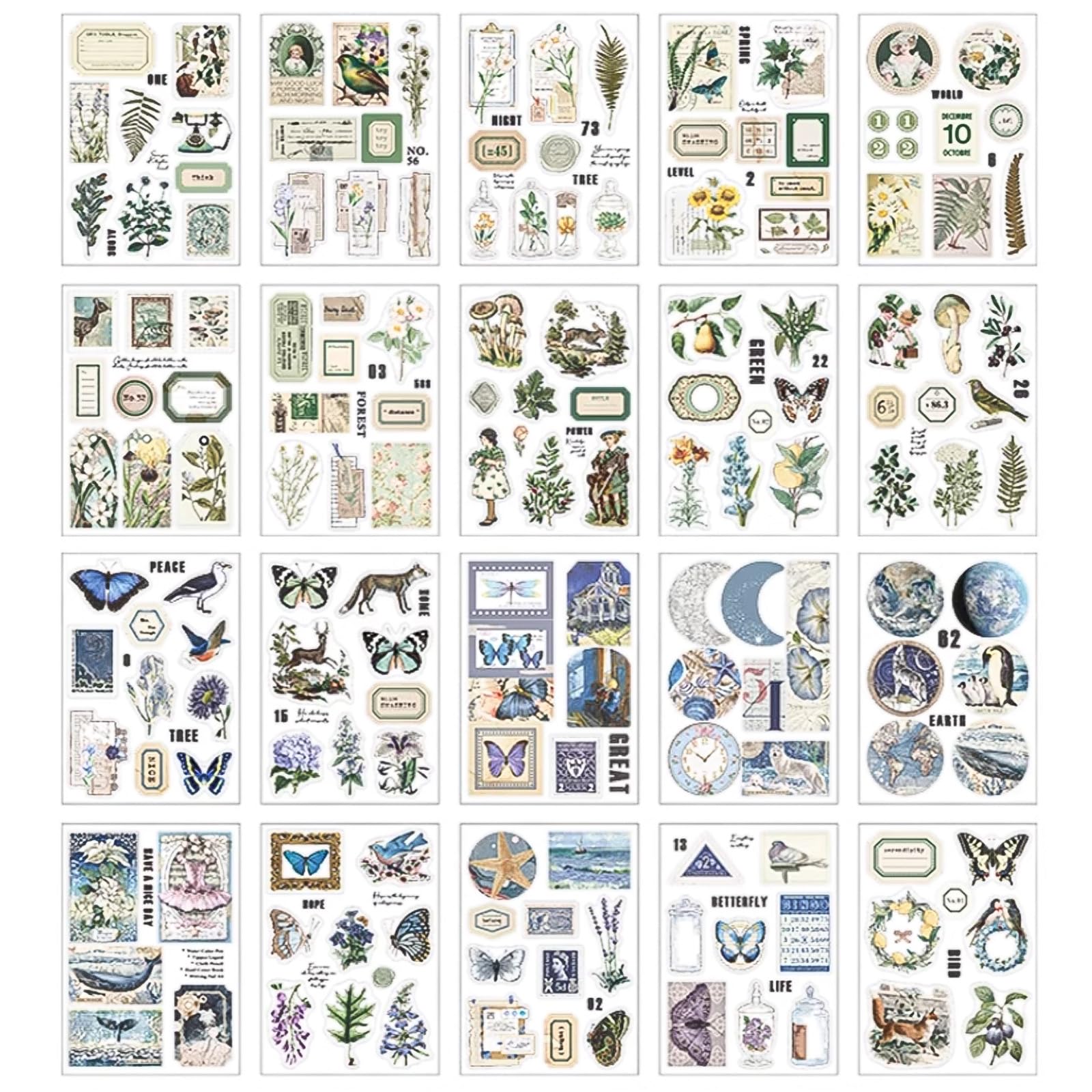 Vintage Scrapbook Stickers, 20 Pages Scrapbooking Supplies Book - Image 3