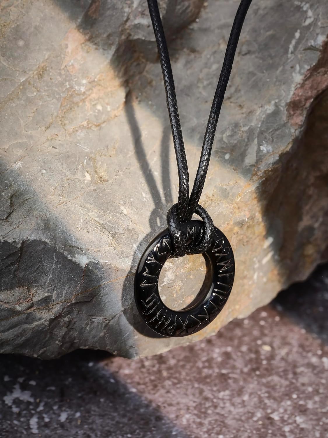 HAQUIL Runes Necklace, Viking Cicle of Runic Alphabet Elder Futhark Letter Pendant, Norse Jewelry Gift for Men - Image 3