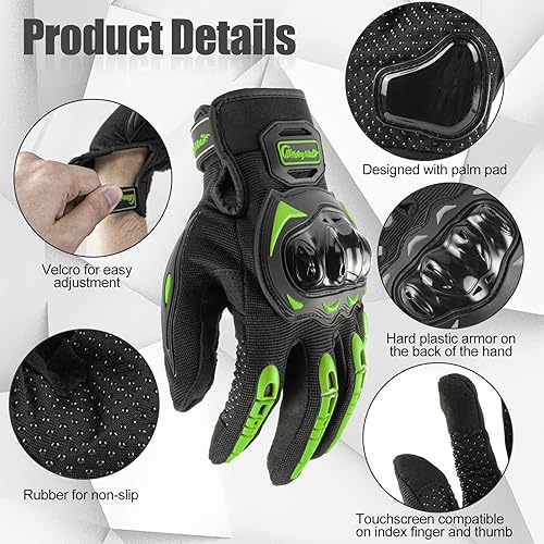 Miniatura 4 de SINGARO Guantes de motocicleta para accesorios de automóvil, protección de nudillos, guantes de motocicleta con pantalla táctil de dedo completo
