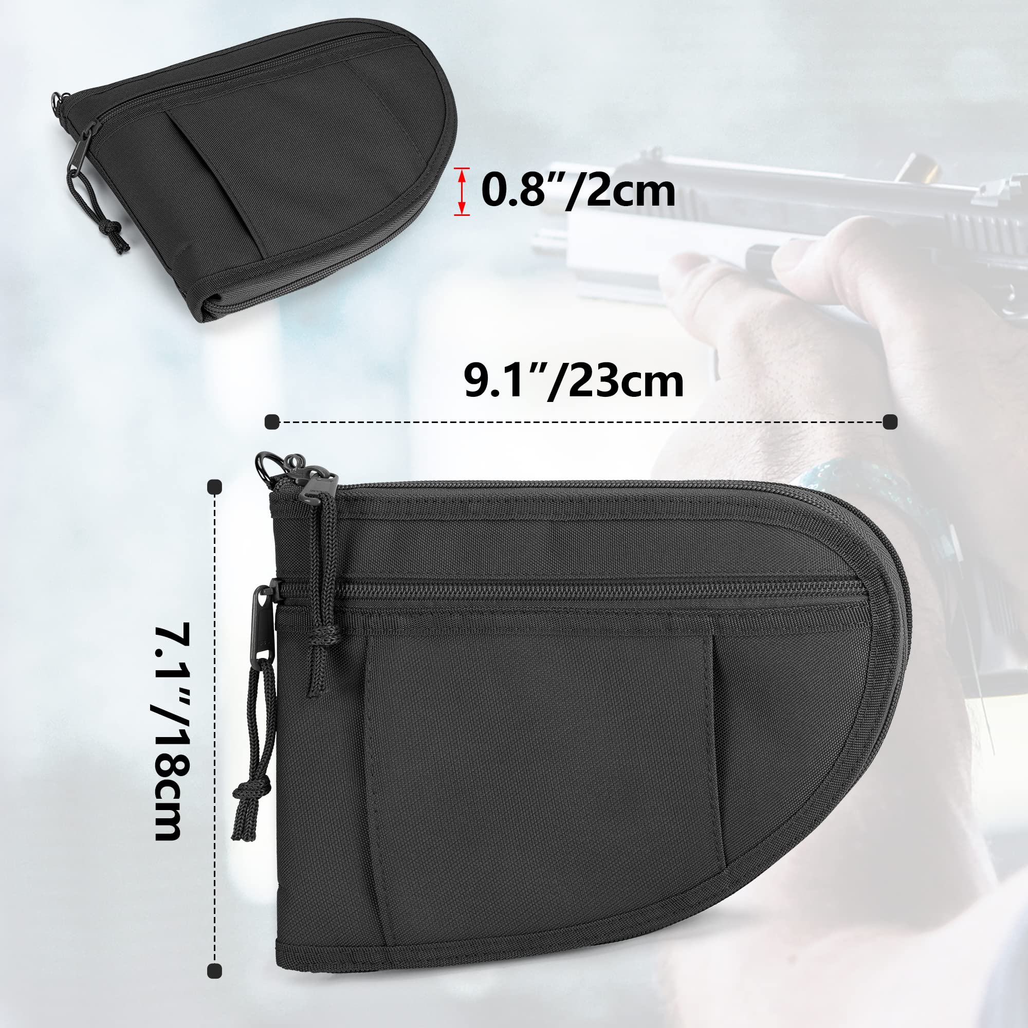 Custodia Per Pistola In Vera Pelle - Tourbon Imbottita Con Cerniera Per Poligono - Foto 9