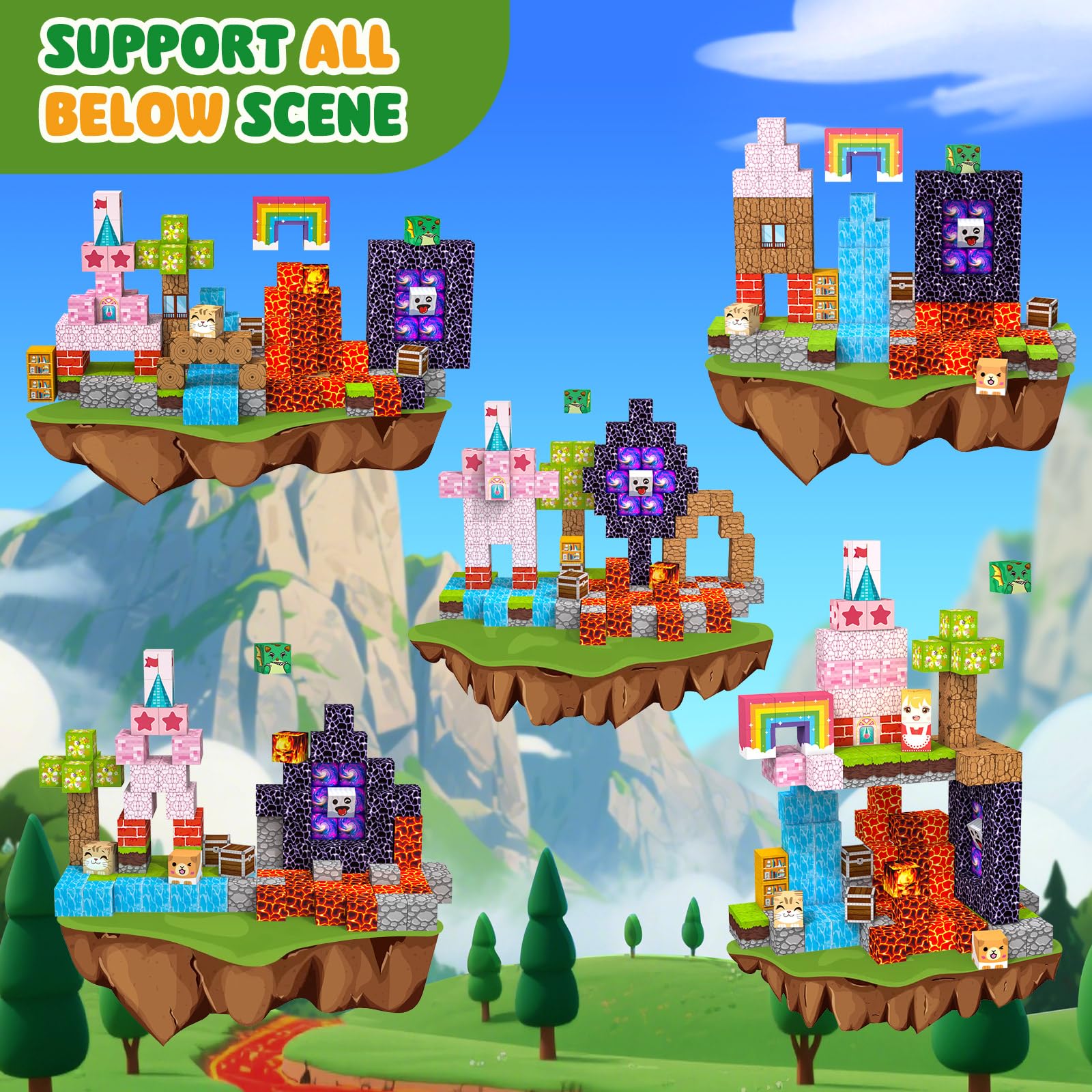 Crifeton Costruzioni Magnetiche per Bambini 150 PCS 2CM 3+ Giochi Cubi Magnetici Blocchi Magnetic Building Blocks Giocattoli Montessori a Partire da 3 4 5 6 7 8 9 10 11 12 Anni Regali di Compleanno