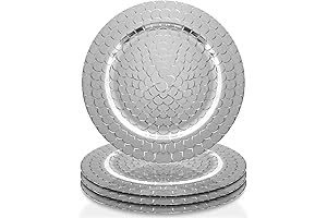 4-piece Silver ChargeIt by Jay Circles Round Charger Plate