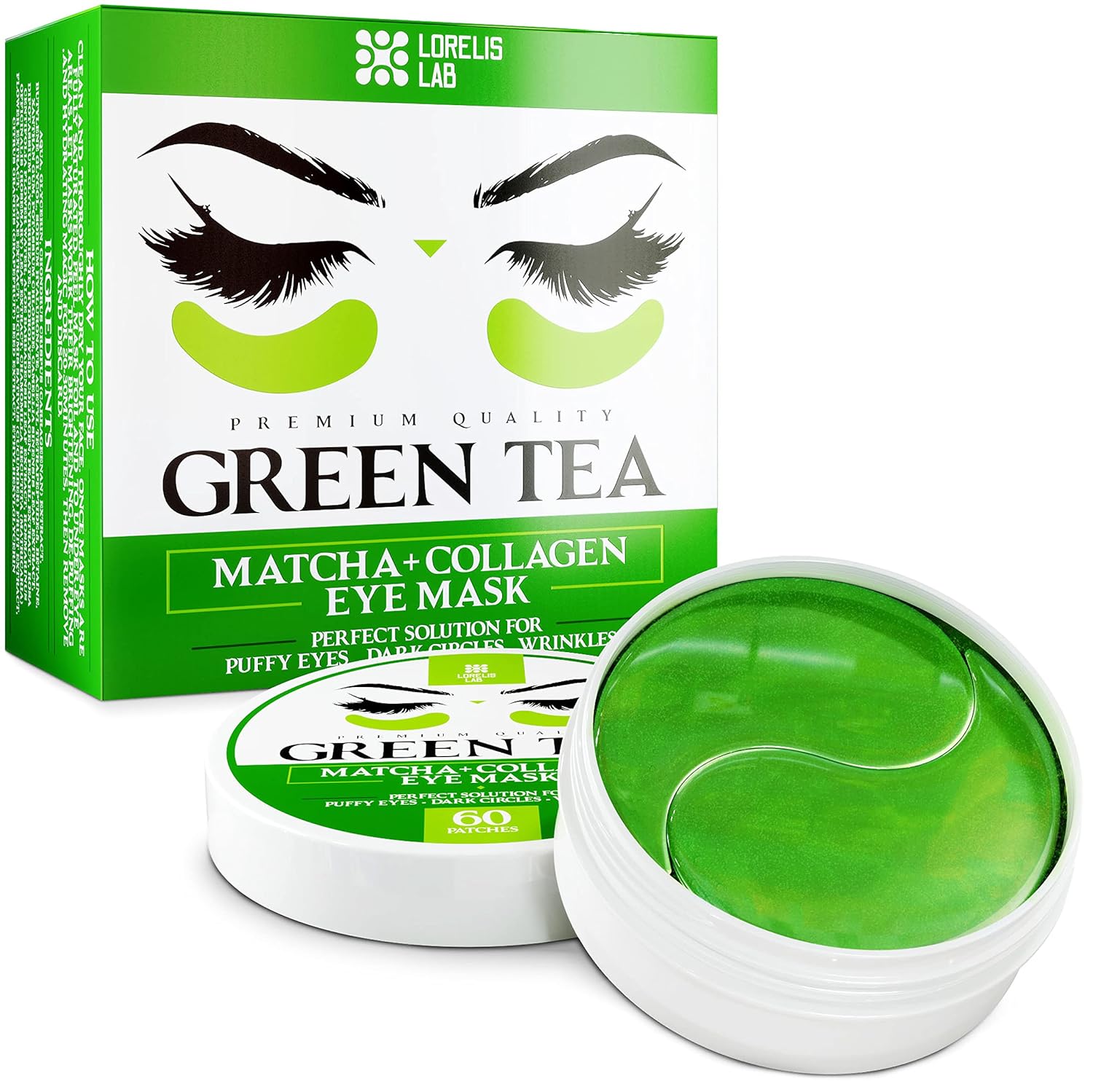 Under Eye Mask for Puffy Eyes, Dark Circles, Eye Bags, Puffiness, Wrinkles with Collagen - Hydrating Under Eye Patches - Green Tea Skincare - Anti-Aging Eye Patch Treatment Masks - 60 Under Eye Gel Pads : Beauty & Personal Care