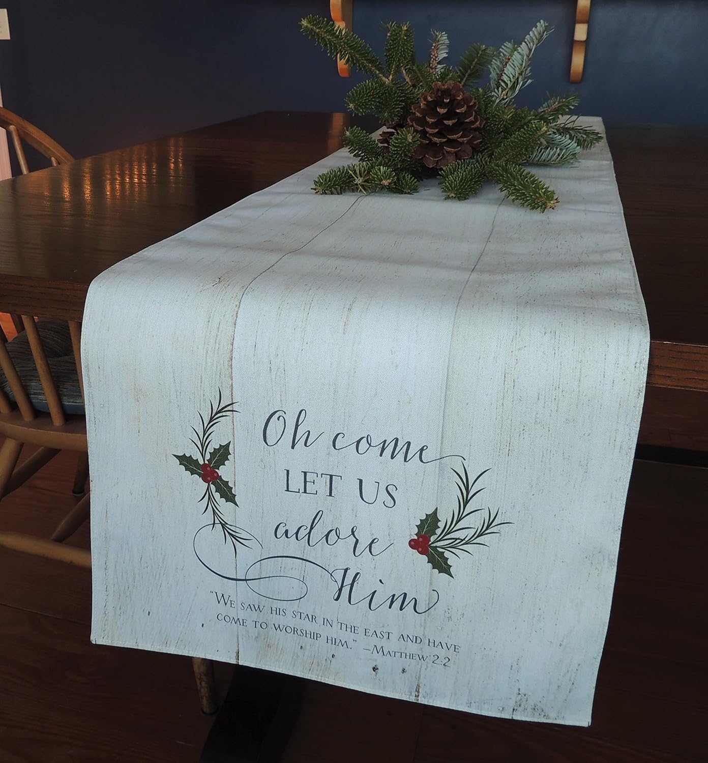 Cathedral Art 36" (Abbey & CA Gift) Come Let Us Adore Him Table Runner, Multi