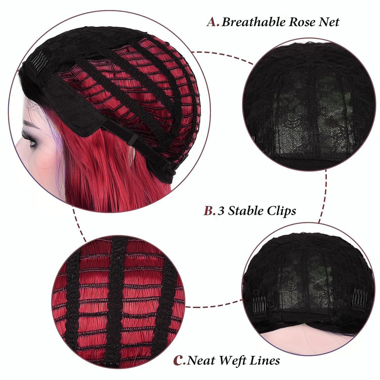 28 Pollice/70 cm Lungo Wavy Middle Part Sintetico Ondulata Parrucca Rosso Rame Parrucche Sintetiche Resistenti al Calore Party Cosplay Naturale Uso Quotidiano Festa