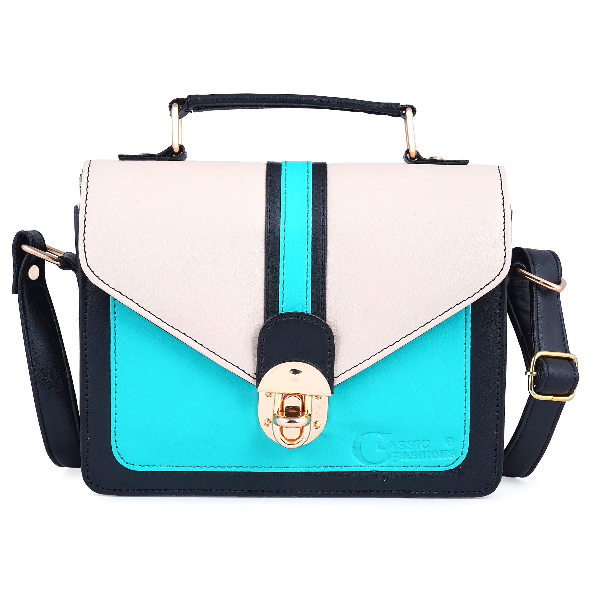 CLASSIC FASHIONS Synthetic Leather Cream Color Sling Bag Womens and Girls (B08ZSNPCCR) Amazon Price History, Amazon Price Tracker