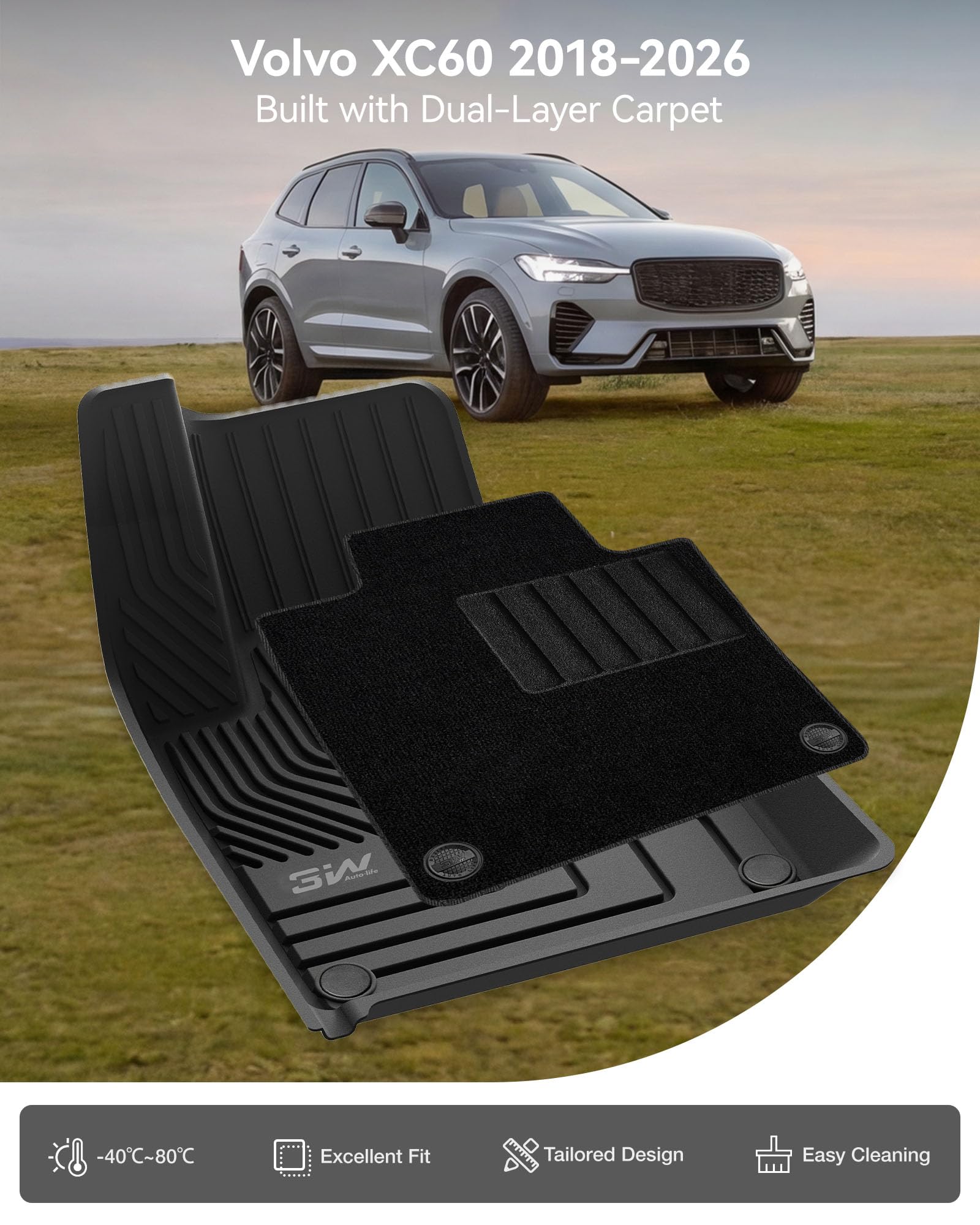3W Dywaniki samochodowe do Volvo XC60 2018-2026