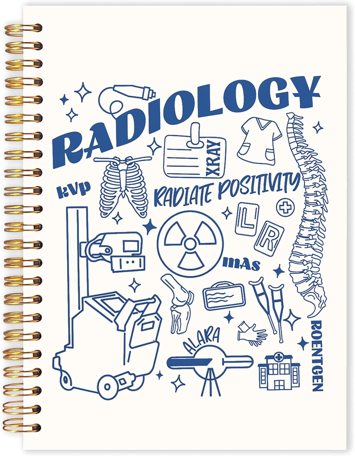 Radiology Tech Gifts Spiral Notebook 5.5x8.3, Radiology Technologist Journal for Writing, X-ray Rad Tech Gifts Notebook Journal for Note Taking, Medical Office School Supplies