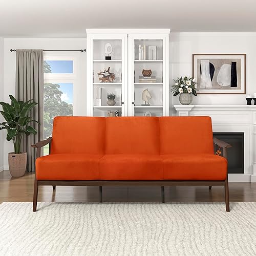 Miniatura 22 de Lexicon Savry - Silla decorativa con brazo de madera de tela de 29 pulgadas de ancho, color naranja Naranja,Marrón claro,Gris