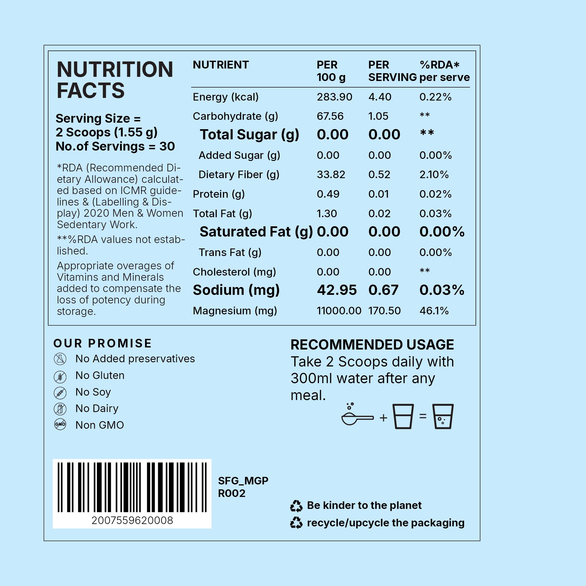 Earthful Marine Magnesium Powder | Sourced from Ireland Sea Waters | For Stress Relief, Muscle Relaxation, Better Sleep | 46.5g (30 servings) — Amazon image 4