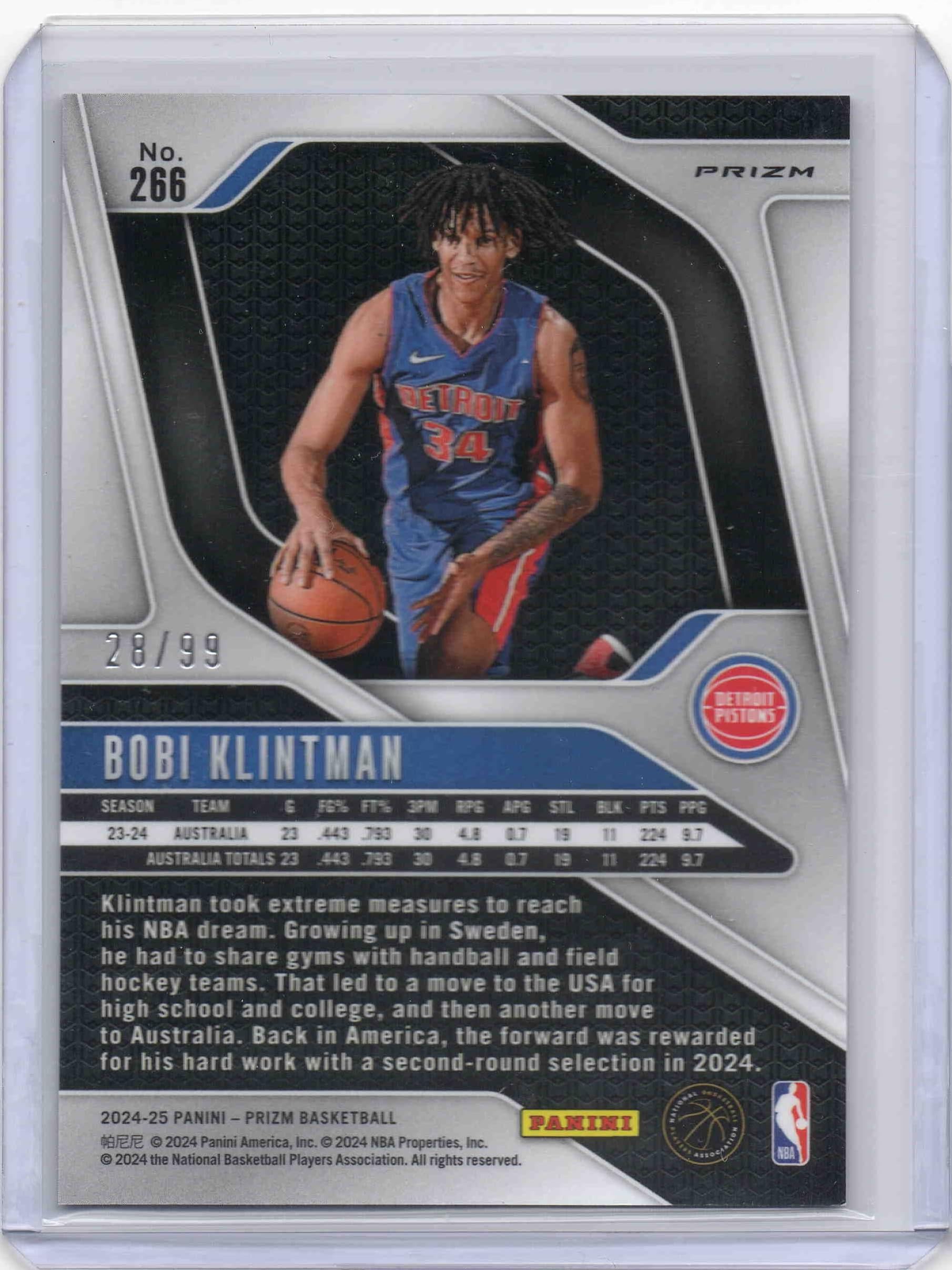 Amazon.com: 2024-25 Panini Prizm Prizms Blue Pulsar #266