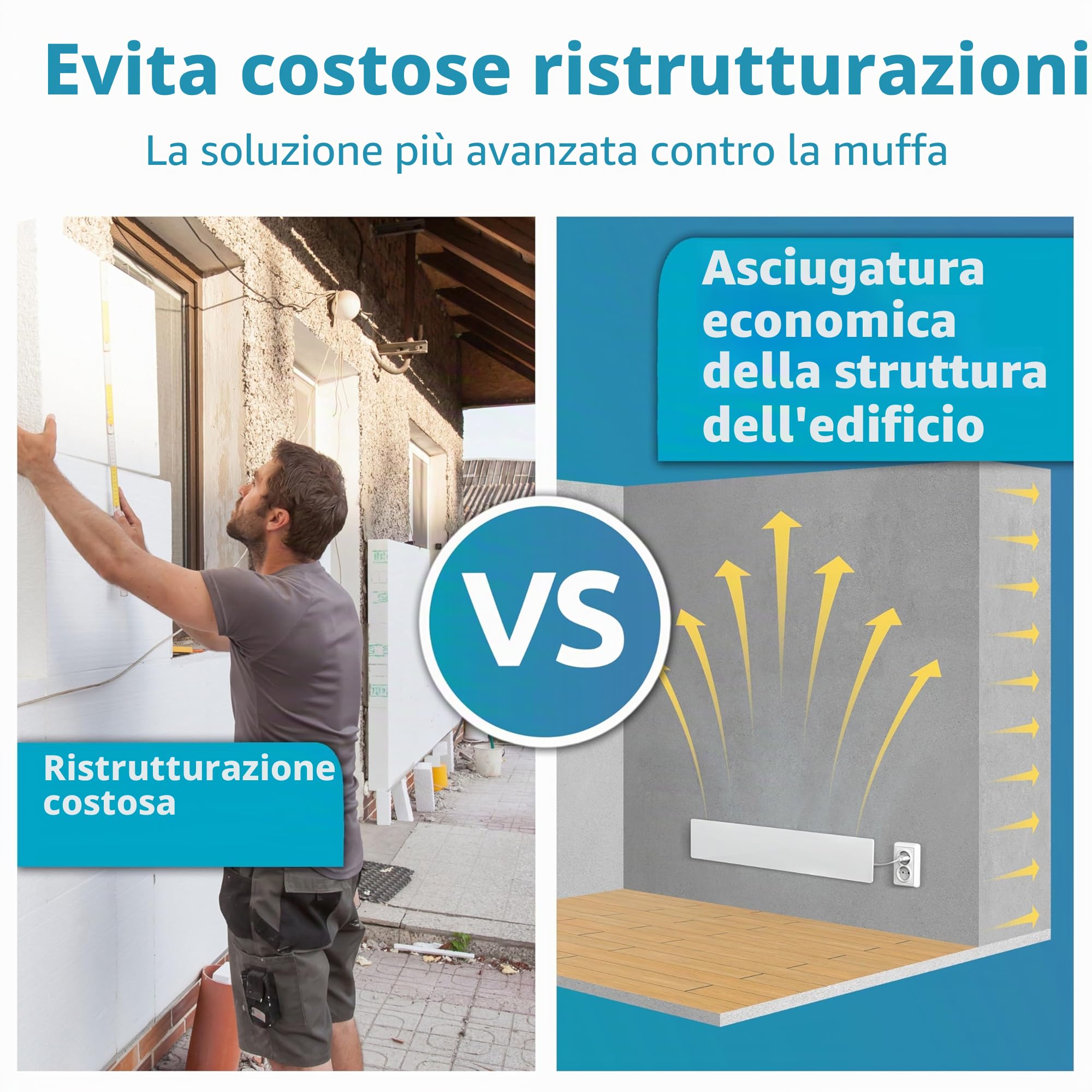 ELIAS. Contro la muffa - Antimuffa per pareti - Alternativa efficace allo spray antimuffa - Soluzione permanente - Blocca la muffa in ogni stanza - Può essere utilizzato come estensione o modulo base