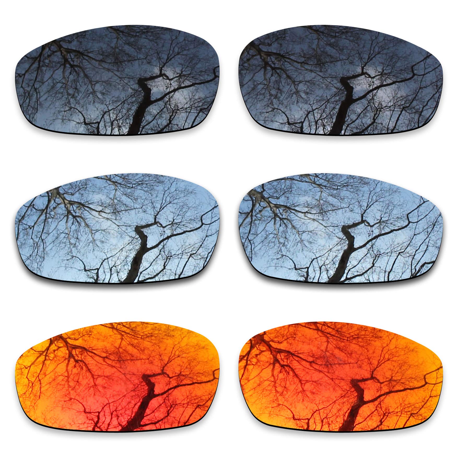 ToughAsNails 3 Pair Polarized Replacement Lenses for Oakley Split Jacket Pack-BSF3
