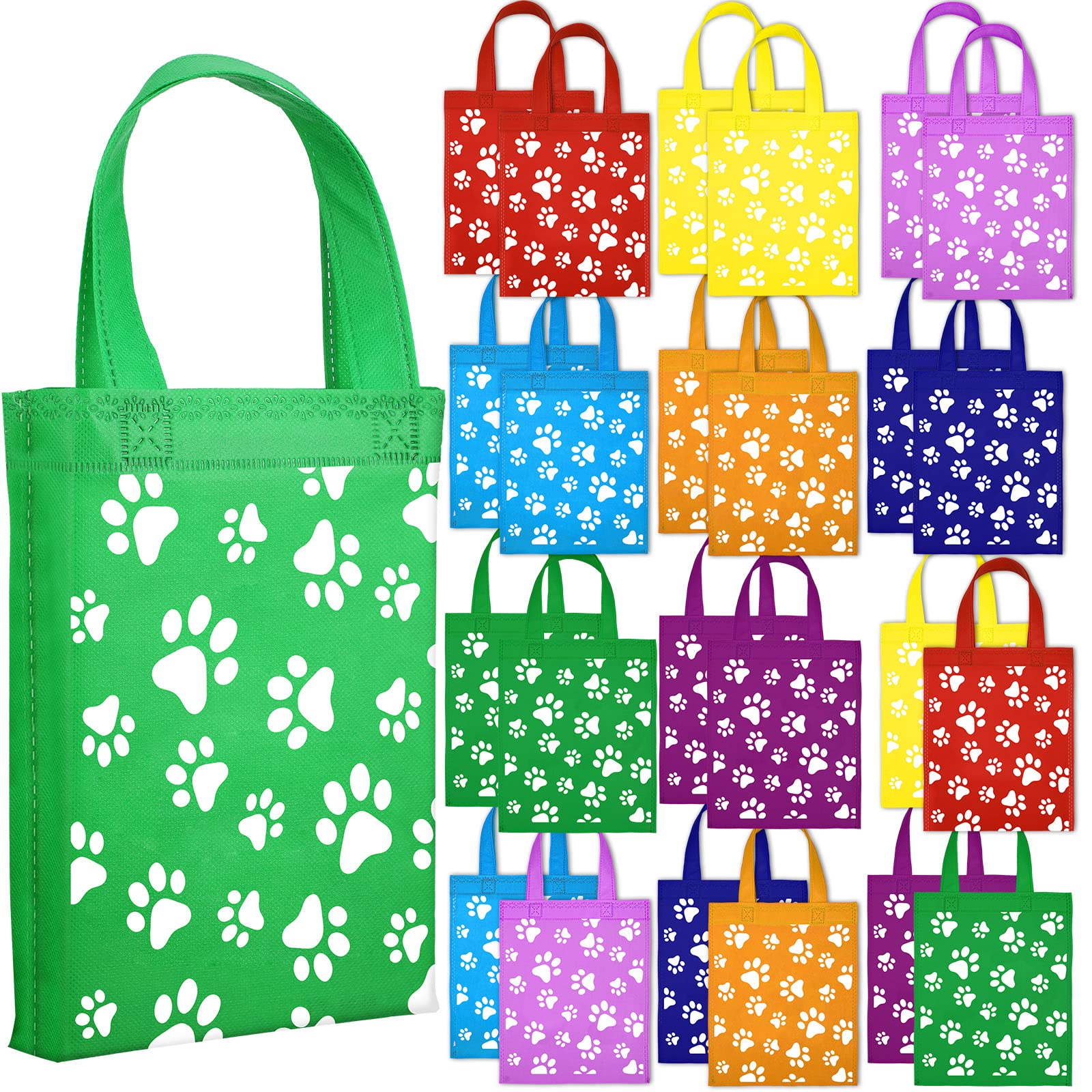 20 Pack Reusable Dog Paw Print Gift Bags – Cute Pet Party Favors For Birthdays & Showers - View #8