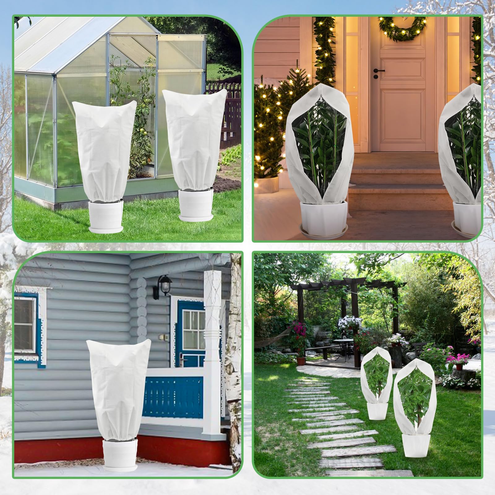 2 Pièces Housse Hivernage Plante, 120x180 Cm Housses De Protection Contre Le Gel 70gm Voile Hivernage Plante Exterieur Avec Fermeture Eclair Et Cordon Toile Hivernage Plante Reutilisable 91702659