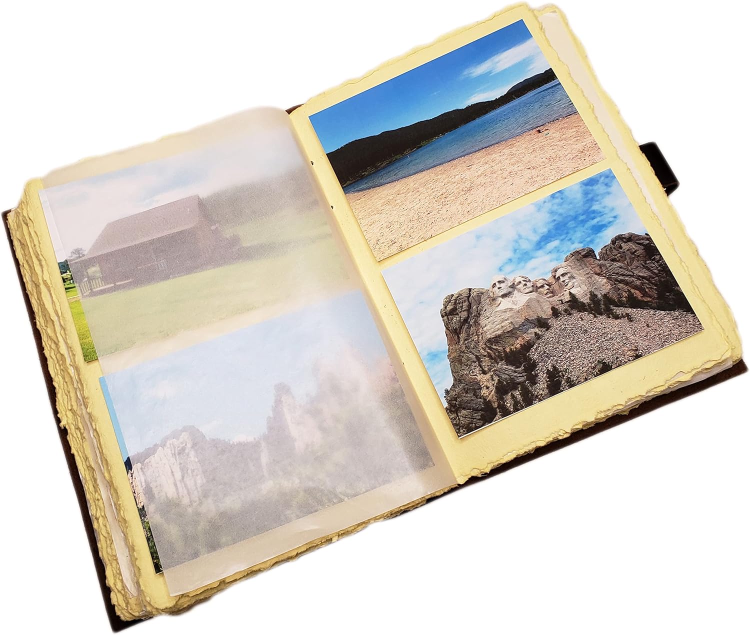 Large Vintage Leather Photo Album with Buckle Closure - Scrapbook Style Pages, Gift Box Included - Holds 200 4x6 or 5x7 Photos
